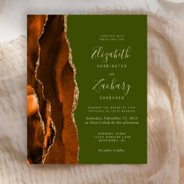 Budget Burnt Orange Agate Olive Green Wedding