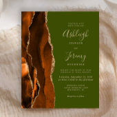 Budget Burnt Orange Agate Olive Green Wedding