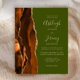 Budget Burnt Orange Agate Olive Green Wedding