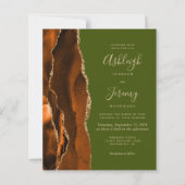 Budget Burnt Orange Agate Olive Green Wedding (Vorderseite)