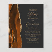 Budget Burnt Orange Agate Slate Hochzeit Einladung (Vorderseite)