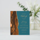 Budget Burnt Orange Aquamarin Agate Wedding (Stehend Vorderseite)