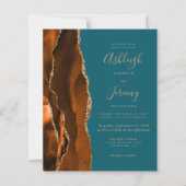 Budget Burnt Orange Aquamarin Agate Wedding (Vorderseite)