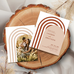 Budget Burnt Orange Boho Hochzeitseinladung Flyer