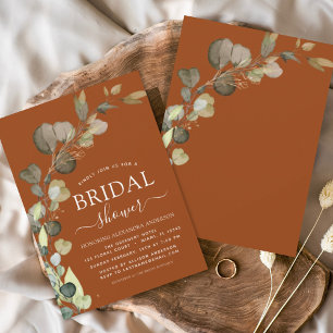 Budget Burnt Orange Brautparty Eukalyptus