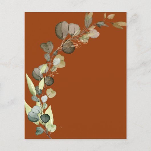 Budget Burnt Orange Brautparty Eukalyptus (Rückseite)