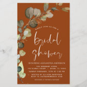 Budget Burnt Orange Bridal Dusche Einladung (Vorderseite)