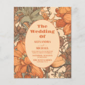 Budget Burnt Orange Floral Art Nouveau Wedding (Vorderseite)