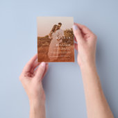 Budget Burnt Orange Foto QR Code Hochzeit Flyer (Gruppe)