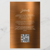 Budget Burnt Orange Glam QR Code Wedite Einladung (Rückseite)