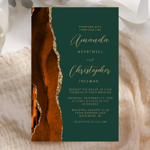Budget Burnt Orange Gold Achat Grün Hochzeit