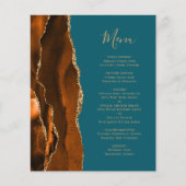 Budget Burnt Orange Gold Agate Aquamarine Hochzeit (Vorderseite)