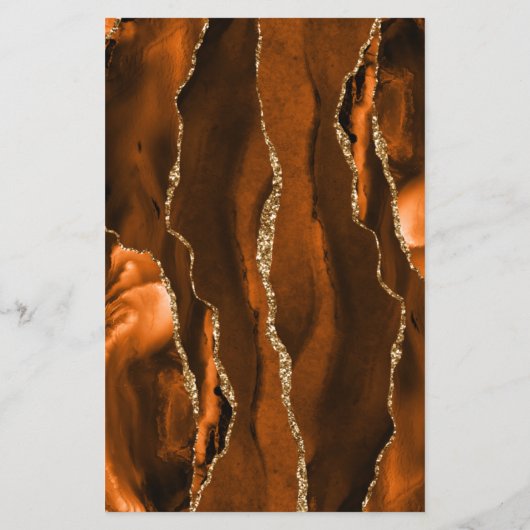 Budget Burnt Orange Gold Agate Dark Wedding (Rückseite)