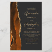 Budget Burnt Orange Gold Agate Dark Wedding (Vorderseite)