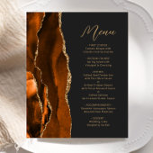 Budget Burnt Orange Gold Agate Dark Wedding Menü