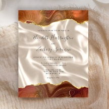 Budget Burnt Orange Gold Agate Elfenbeinseide Hoch