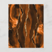 Budget Burnt Orange Gold Agate Marble Wedding Menu (Rückseite)