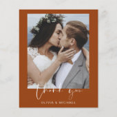 Budget Burnt Orange Wedding Dankeschön Karte (Vorne)