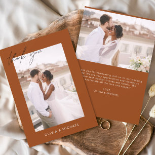Budget Burnt Orange Wedding Foto Vielen Dank Karte