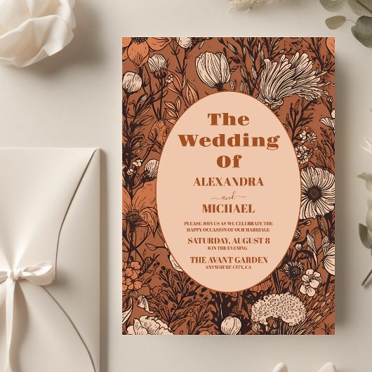 Budget Burnt Orange Wildblumen Hochzeit