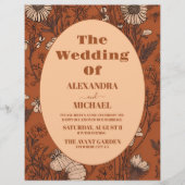 Budget Burnt Orange Wildblumen Hochzeit Flyer (Vorne)