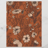 Budget Burnt Orange Wildblumen Hochzeit Flyer (Hinten)