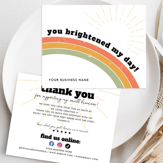 Budget Business Danke Retro Boho Rainbow Sun