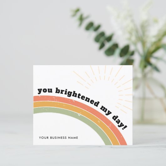 Budget Business Danke Retro Boho Rainbow Sun (Stehend Vorderseite)