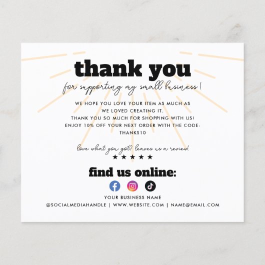 Budget Business Danke Retro Boho Rainbow Sun (Rückseite)