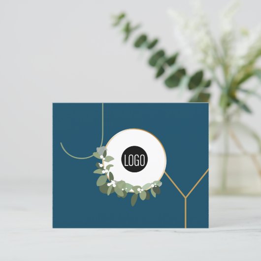 Budget Business Logo Happy Holidays Joy Blue (Stehend Vorderseite)