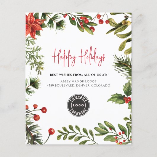 Budget Business Logo Weihnachtsfeiertage Gruß (Vorderseite)