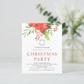 Budget Business Poinsettia Logo Weihnachts-Party (Stehend Vorderseite)
