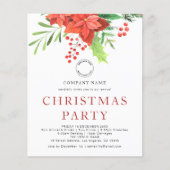 Budget Business Poinsettia Logo Weihnachts-Party (Vorderseite)