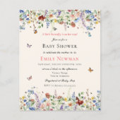 Budget Butterfly auf dem Weg | Floral Baby Dusche (Vorderseite)