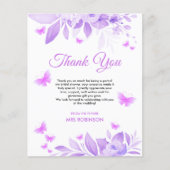Budget Butterfly Brautparty Danke Karte (Vorderseite)