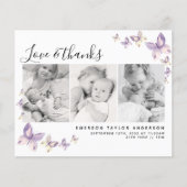 Budget Butterfly Foto Baby Danke Karte (Vorderseite)