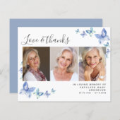 Budget Butterfly Foto Beerdigung Danke Karte (Vorne/Hinten)