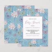 Budget Butterfly Girl Babydusche Einladung (Vorne/Hinten)