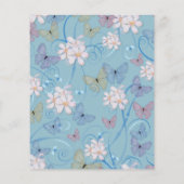 Budget Butterfly Girl Babydusche Einladung (Rückseite)