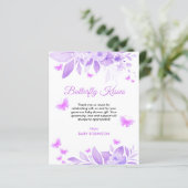 Budget Butterfly Kisses Baby Dusche Danke Karte (Stehend Vorderseite)