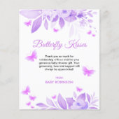 Budget Butterfly Kisses Baby Dusche Danke Karte (Vorderseite)