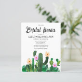 Budget Cacti Blume Bridal Fiesta Einladung (Stehend Vorderseite)