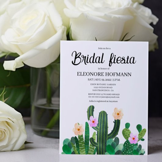 Budget Cacti Blume Bridal Fiesta Einladung