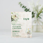 BUDGET Calla Lilies Chic Shabby Wedite Einladung (Stehend Vorderseite)