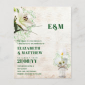 BUDGET Calla Lilies Chic Shabby Wedite Einladung (Vorderseite)