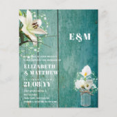 BUDGET Calla Lilies Chic Shabby Wedite Einladung (Vorderseite)