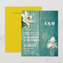BUDGET Calla Lilies Chic Shabby Wedite Einladung