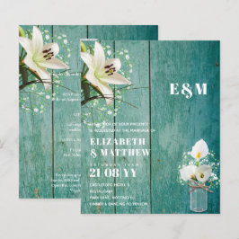 BUDGET Calla Lilies Chic Shabby Wedite Einladung