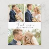 Budget Calligraphy 3 Photo Collage Thank You (Vorderseite)