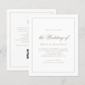 Budget Calligraphy Champagne Gold Wedding laden (Vorne/Hinten)